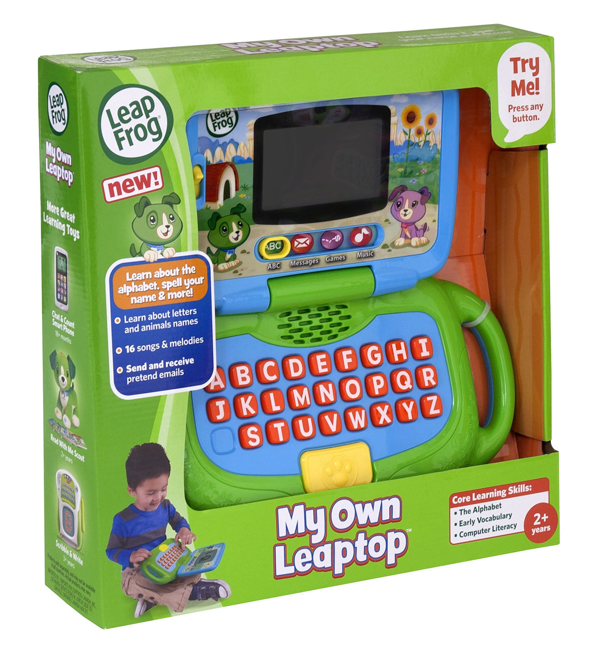 LeapFrog My Own Leaptop music playback with 16 songs for sing-along fun.