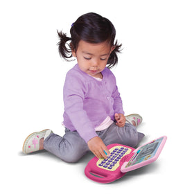 Portable Leaptop Pink with take-along handle for on-the-go play
