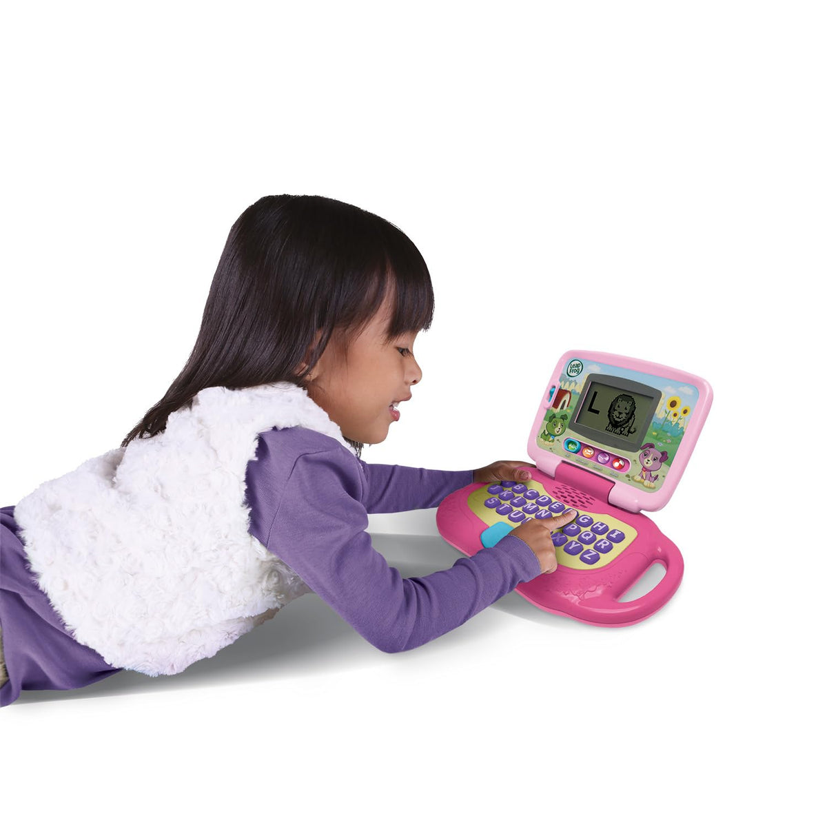 ABC mode on LeapFrog Leaptop Pink teaching letters and sounds