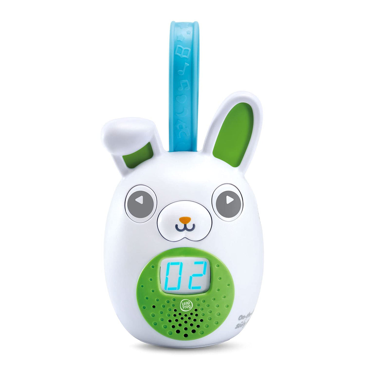 LeapFrog On-the-Go Story Pal bunny-shaped player with headphone jack for private listening.