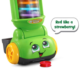 Six learning game modes on the LeapFrog vacuum teach colors and counting