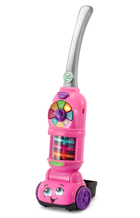 LeapFrog pink vacuum light-up panel adds engaging audio-visual feedback for learning.