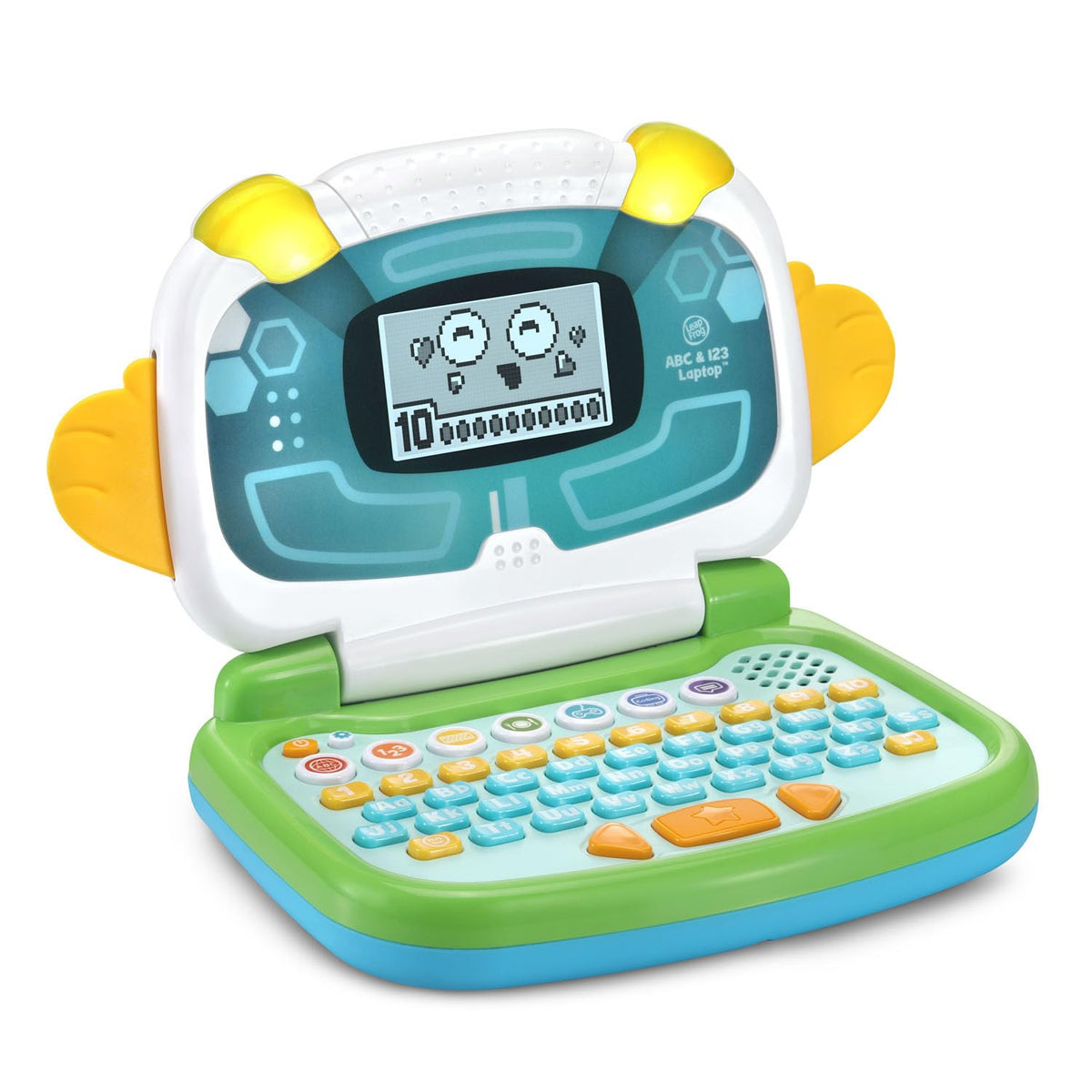 LeapFrog Pixel laptop with face animation, engaging preschool learners during play.