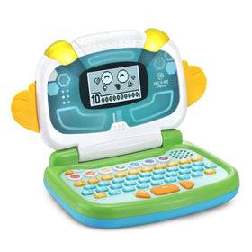LeapFrog Pixel laptop with face animation, engaging preschool learners during play.