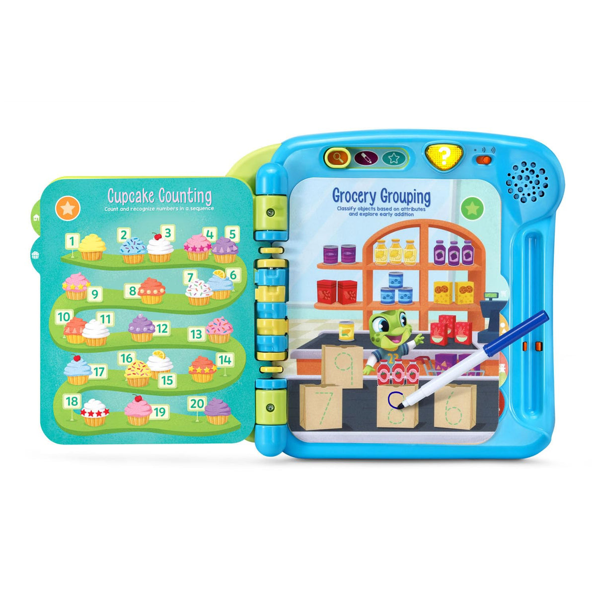 LeapFrog Prep erasable-marker tracing image promotes writing practice on reusable pages.