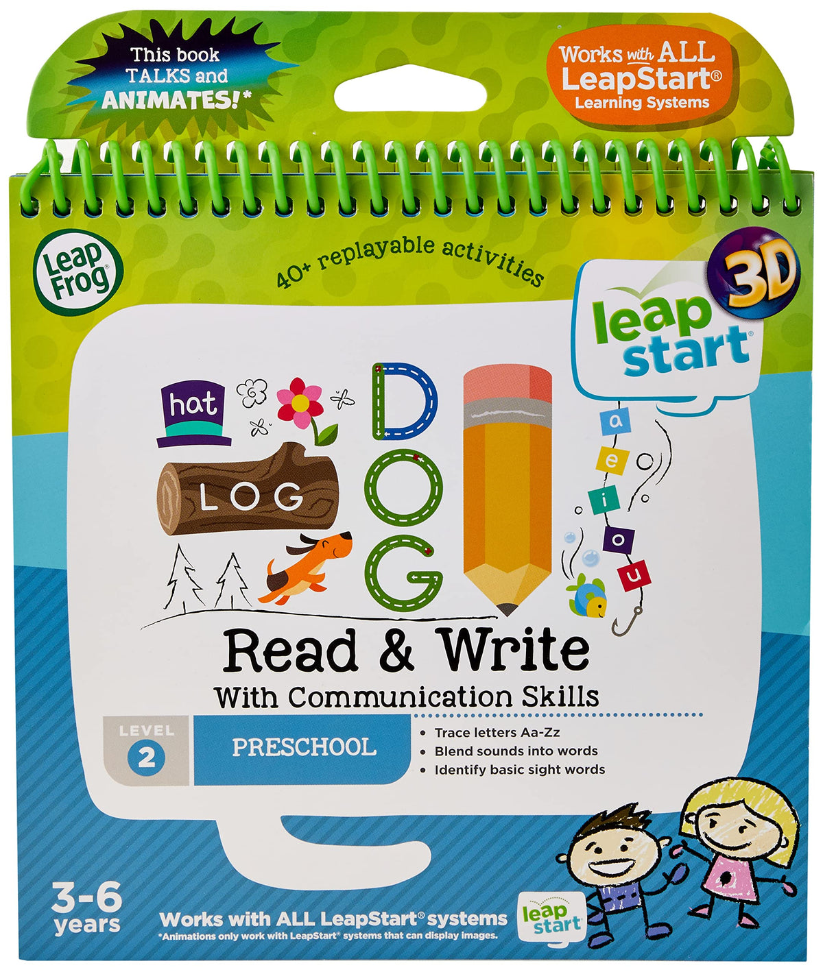 LeapFrog Read and Write 3D Activity Book cover with vibrant colors and learning appeal.