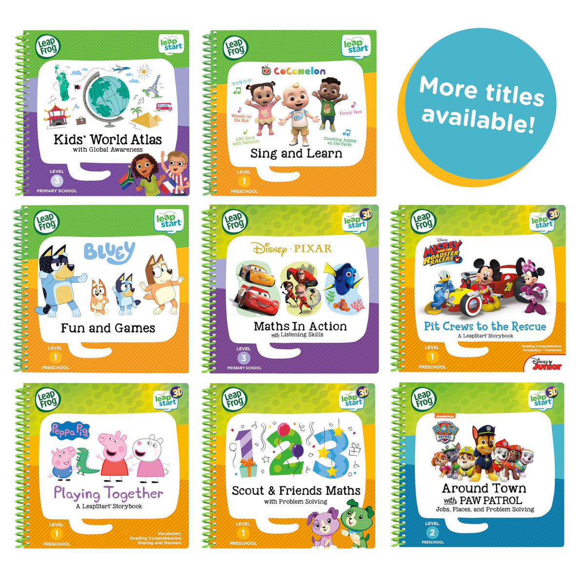 LeapFrog Read and Write 3D Activity Book page highlights reward stickers.