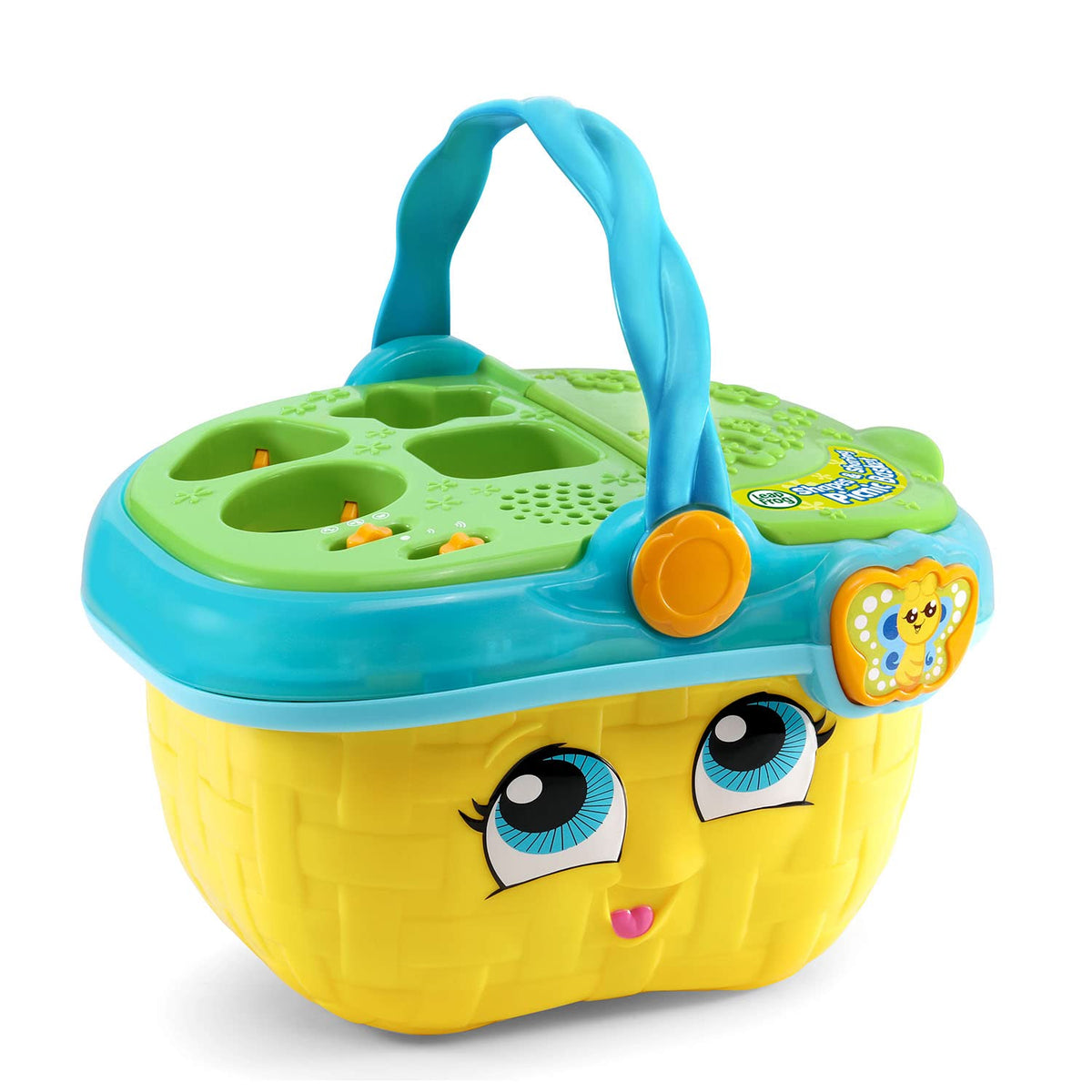 LeapFrog picnic set shows bright plates and cups, encouraging pretend play and social sharing.