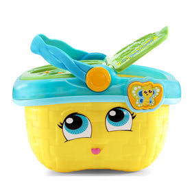 LeapFrog basket rewards correct food placement, reinforcing fine motor skills and positive responses.