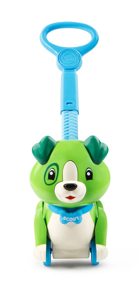 LeapFrog Step and Learn Scout backpack LED screen displaying letters and numbers during play