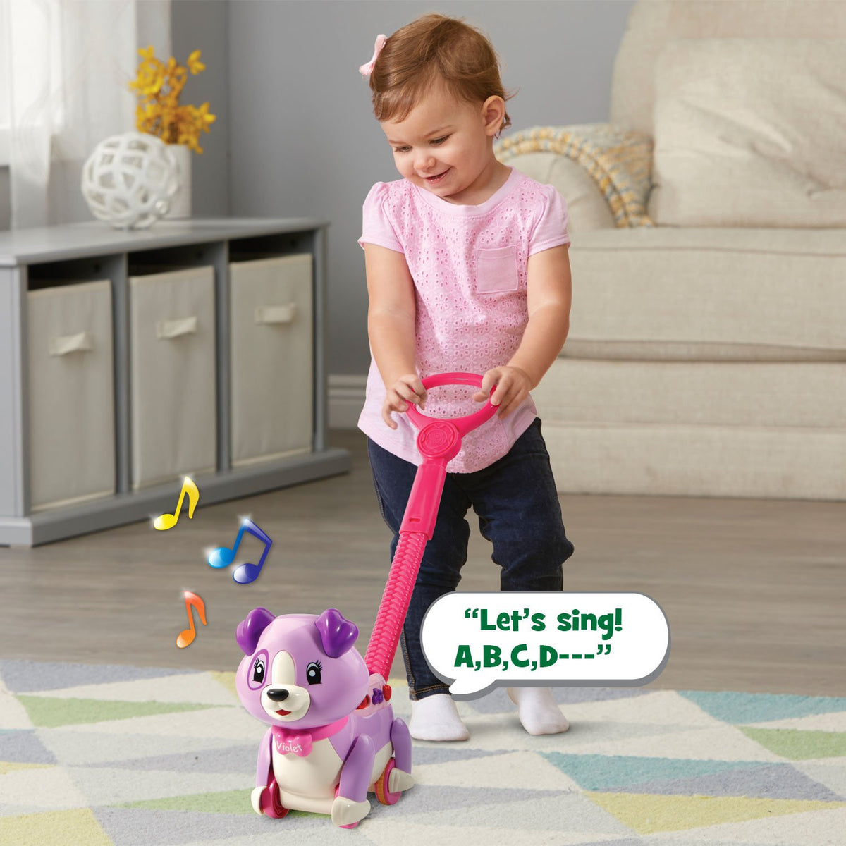LeapFrog Step and Learn Violet LED backpack display animates letters and numbers for visual learning