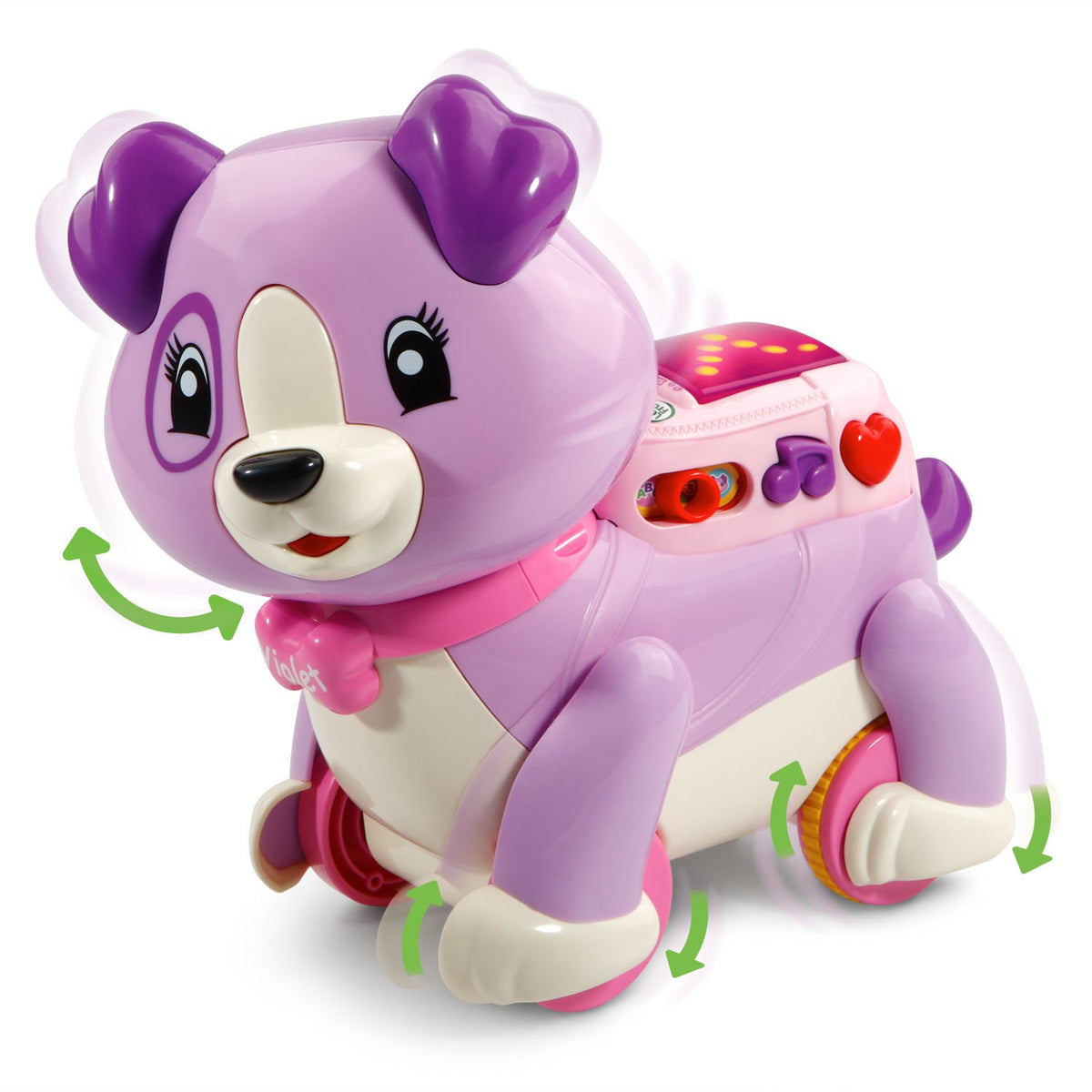 LeapFrog Step and Learn Violet in letters mode displays letters for recognition