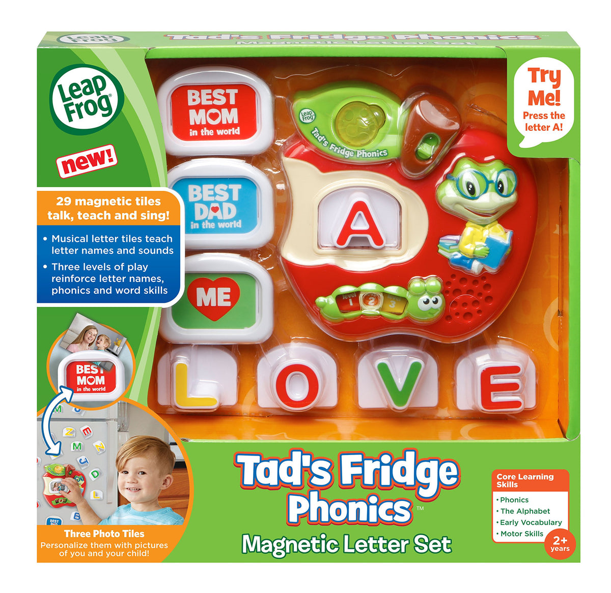 LeapFrog Tad's Fridge Phonics suitable for ages 2 to 4 during playful lessons.