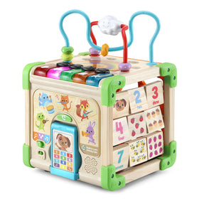 LeapFrog Touch and Learn wooden cube supports multi-sensory play