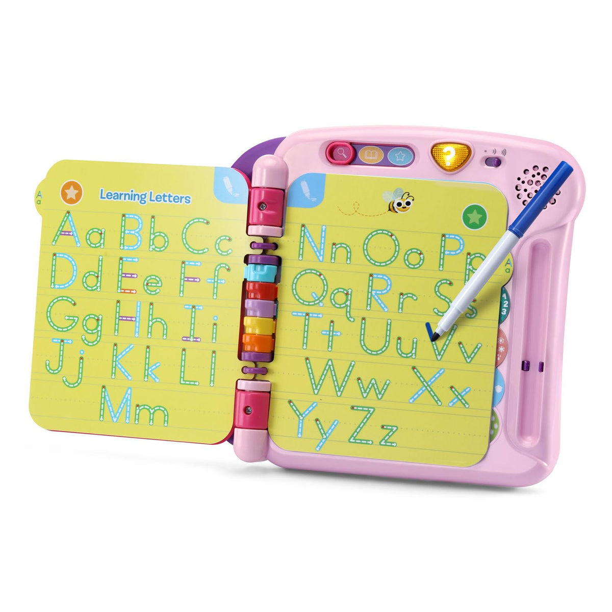 LeapFrog Violet and Friends marker-pages—erasable practice for writing letters.