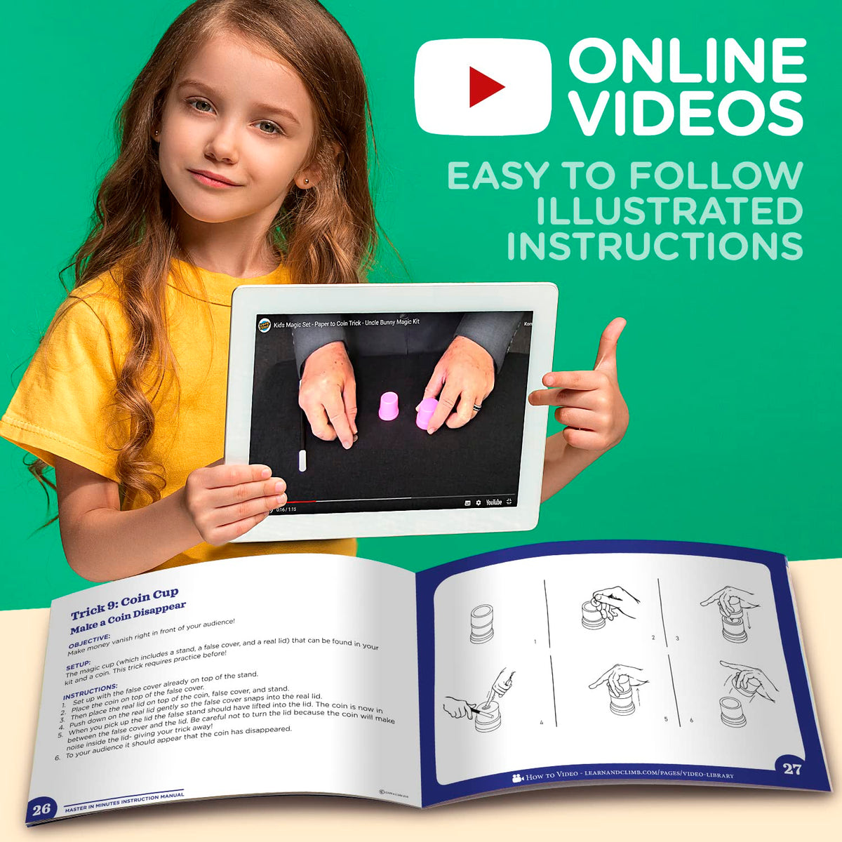 Learn & Climb Mega Magic Kit video instruction – Master Magician Leif Davis guides practice.