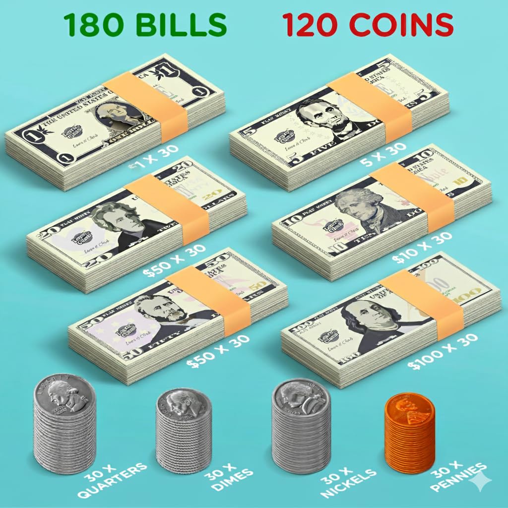 Learn & Climb play money coins for counting and classroom games.