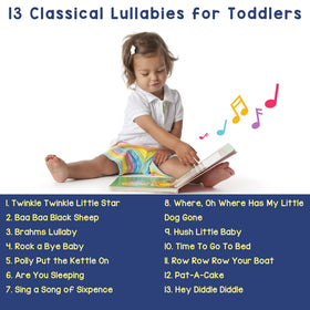 Learning Bugs 13 lullabies buttons close-up offering interactive singing.