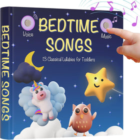 Learning Bugs Bedtime Songs cover showcases a comforting toddler-friendly book for a calming bedtime routine.