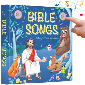Learning Bugs Christian Bible Songs book cover with 13 songs encourages gentle toddler worship.