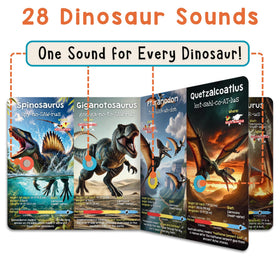 LEARNING BUGS dinosaur sound book buttons encourage tactile interaction during storytime.