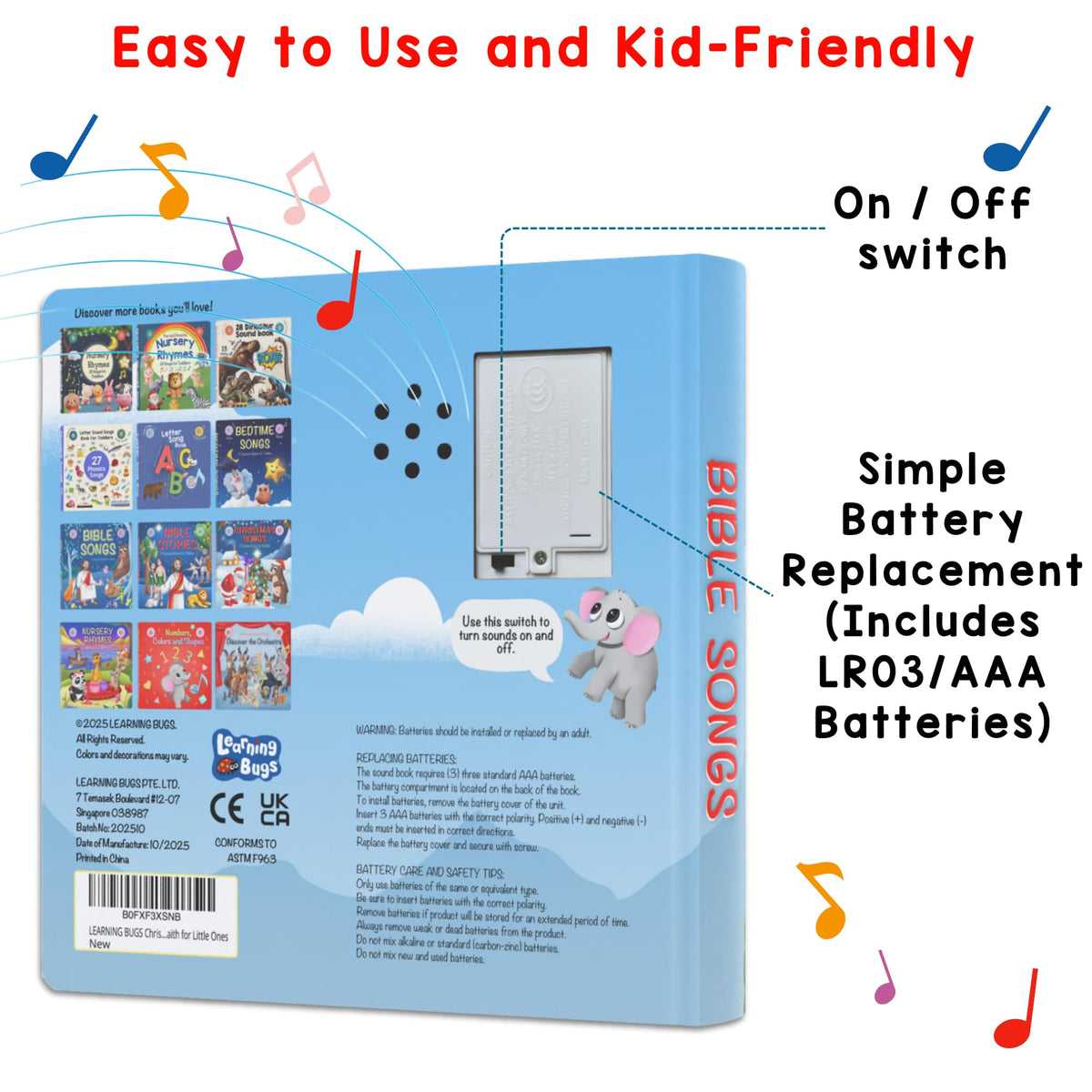 LEARNING BUGS gift-ready Bible songs for toddlers
