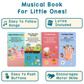 LEARNING BUGS interactive-music-buttons provide colorful visuals supporting motor skills and memory.
