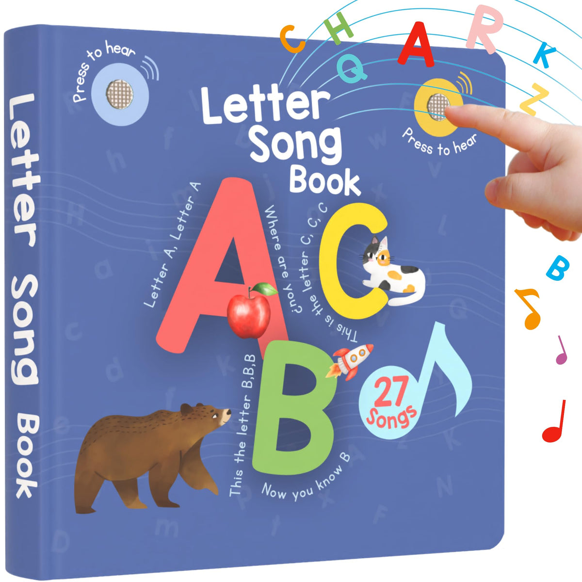 LEARNING BUGS interactive letter song book cover aids early literacy for toddlers.