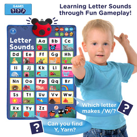 LEARNING BUGS phonics games songs poster offering playful activities that reinforce sounds