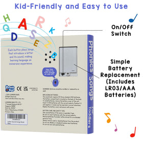 LEARNING BUGS Phonics Songs Book portable travel-friendly for on-the-go learning.