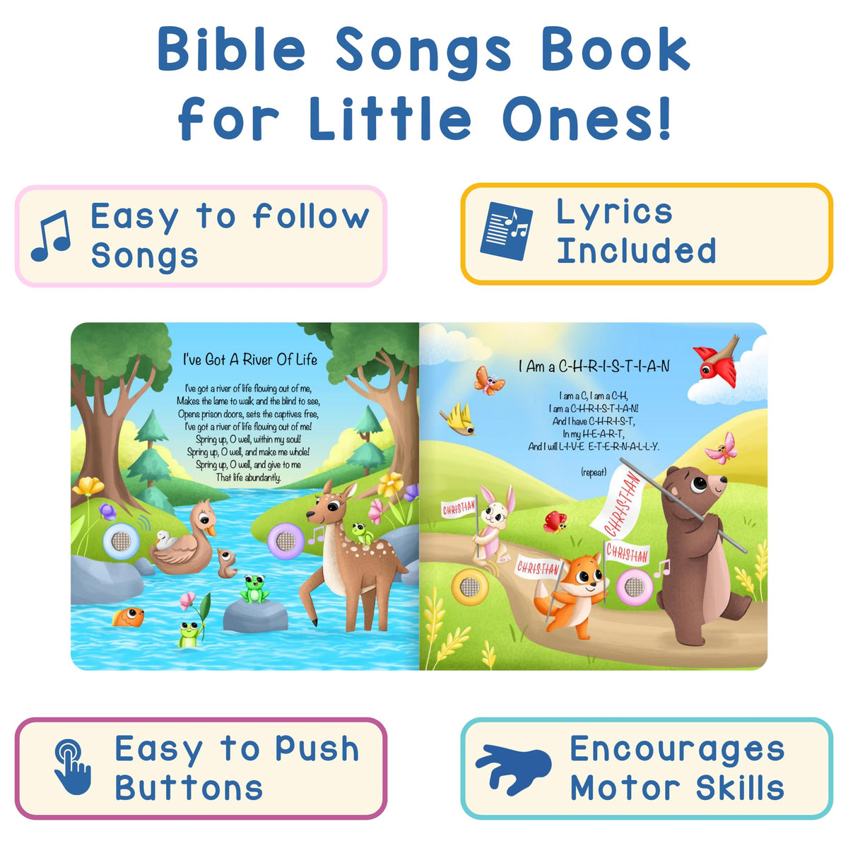 Learning Bugs sound buttons close-up showing clear, age-appropriate musical cues.