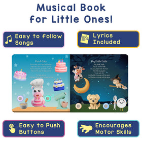 Learning Bugs sound buttons close-up demonstrate easy-to-use features for toddlers at bedtime.