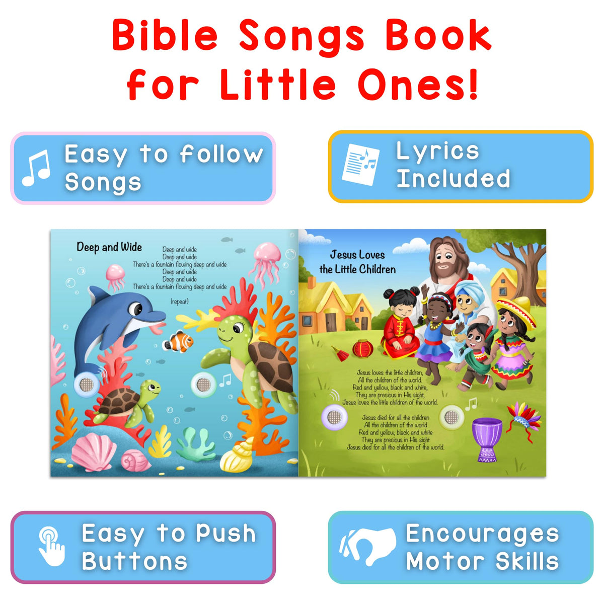 LEARNING BUGS sound-buttons for toddlers, easy press for play