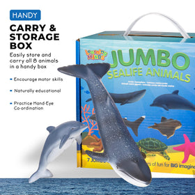 Learning Minds Jumbo Sea Animals dolphin figurine supports creative play and storytelling.