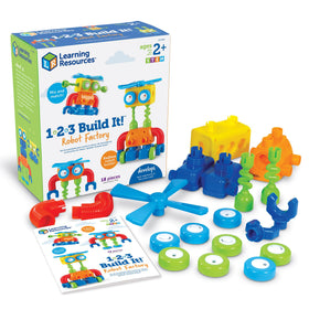 Learning Resources 1-2-3 Build It Robot Factory snaptogether parts for kids