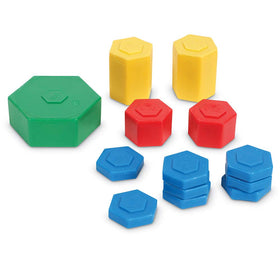 Learning Resources 1oz weights in color-coded set enabling quick comparisons.