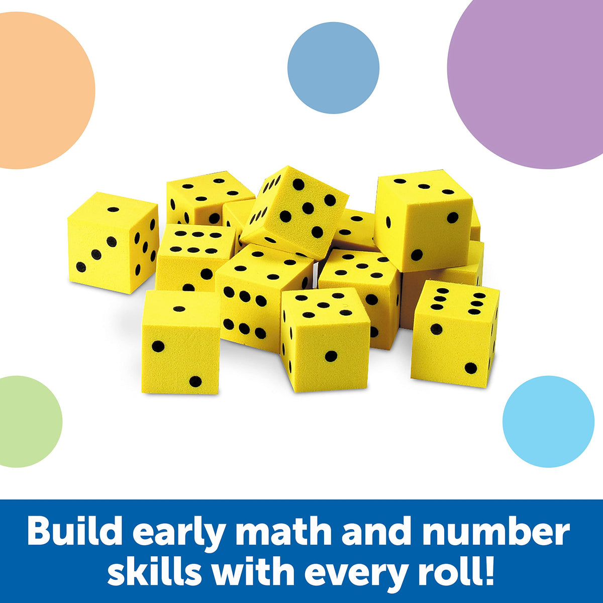 Learning Resources 200-dice set supports varied probability and math activities