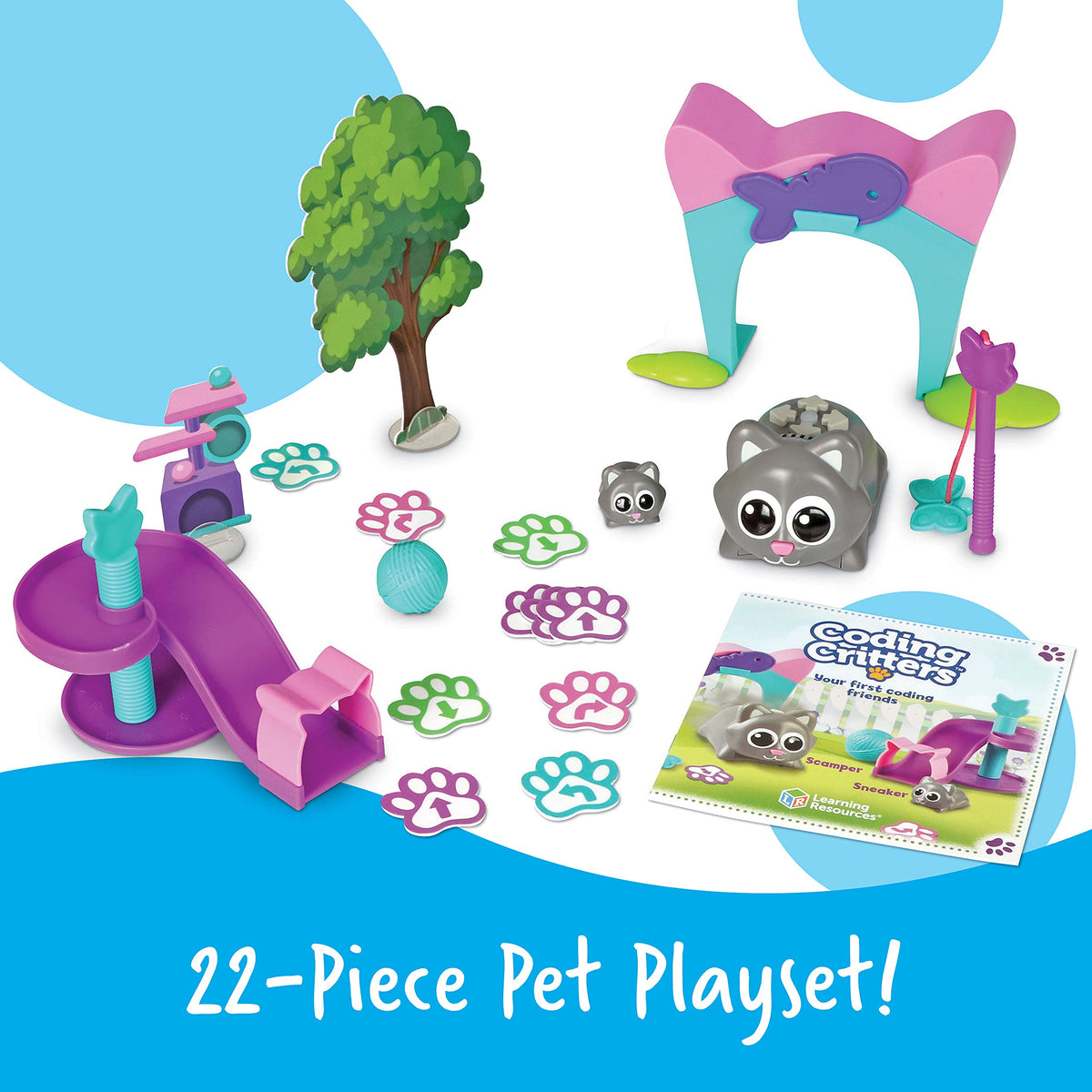 Learning Resources 22-piece playset with storybook for screen-free STEM learning.