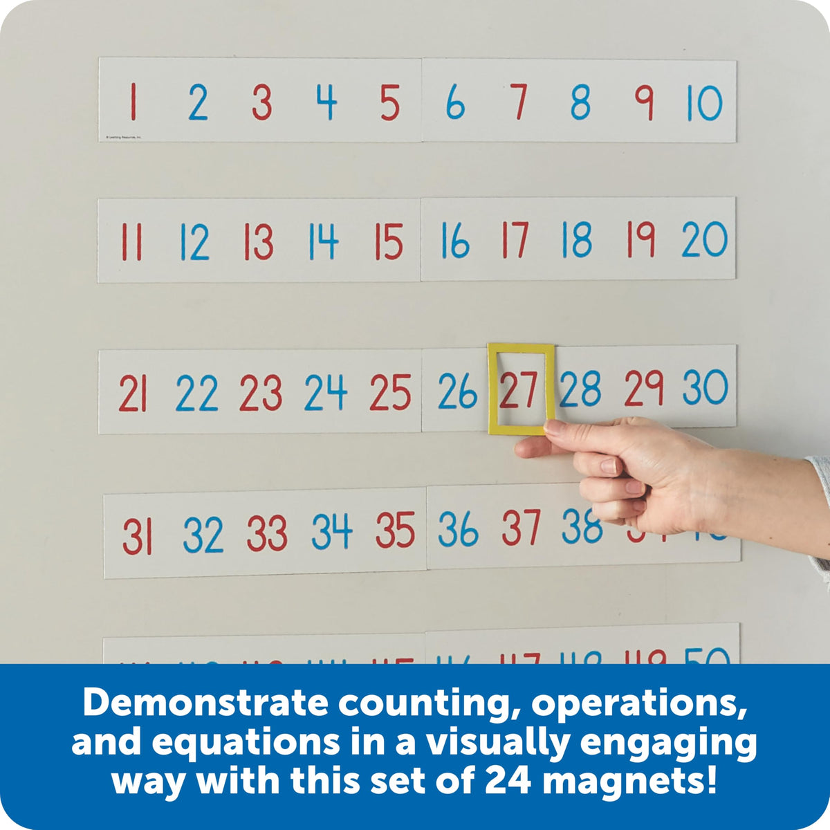 Learning Resources 4-frame magnets used for visual math demonstrations and quick number sense checks.
