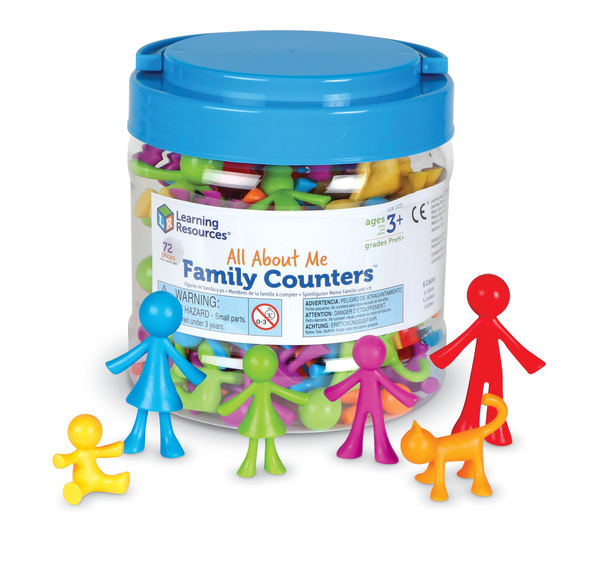 Learning Resources All About Me counters display in six colors for color recognition and counting.