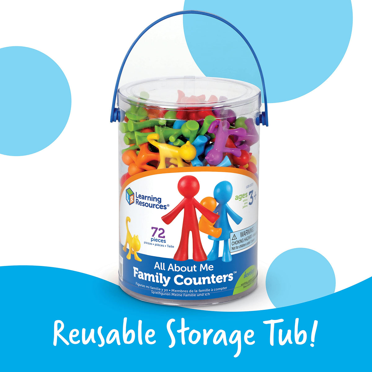 Ergonomic, small hand friendly figures easy for preschoolers to grasp and manipulate.