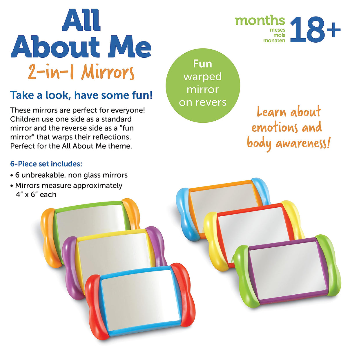 Learning Resources All About Me mirror set fosters early language through dialogue and play