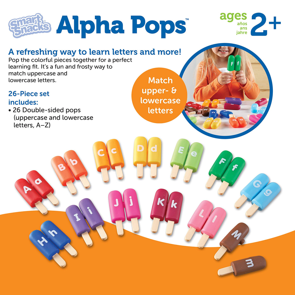 Learning Resources Alpha Pops versatile for home, classroom, and small group learning.