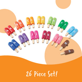 Learning Resources Alpha Pops wipe clean durable plastic withstands teething and active play.