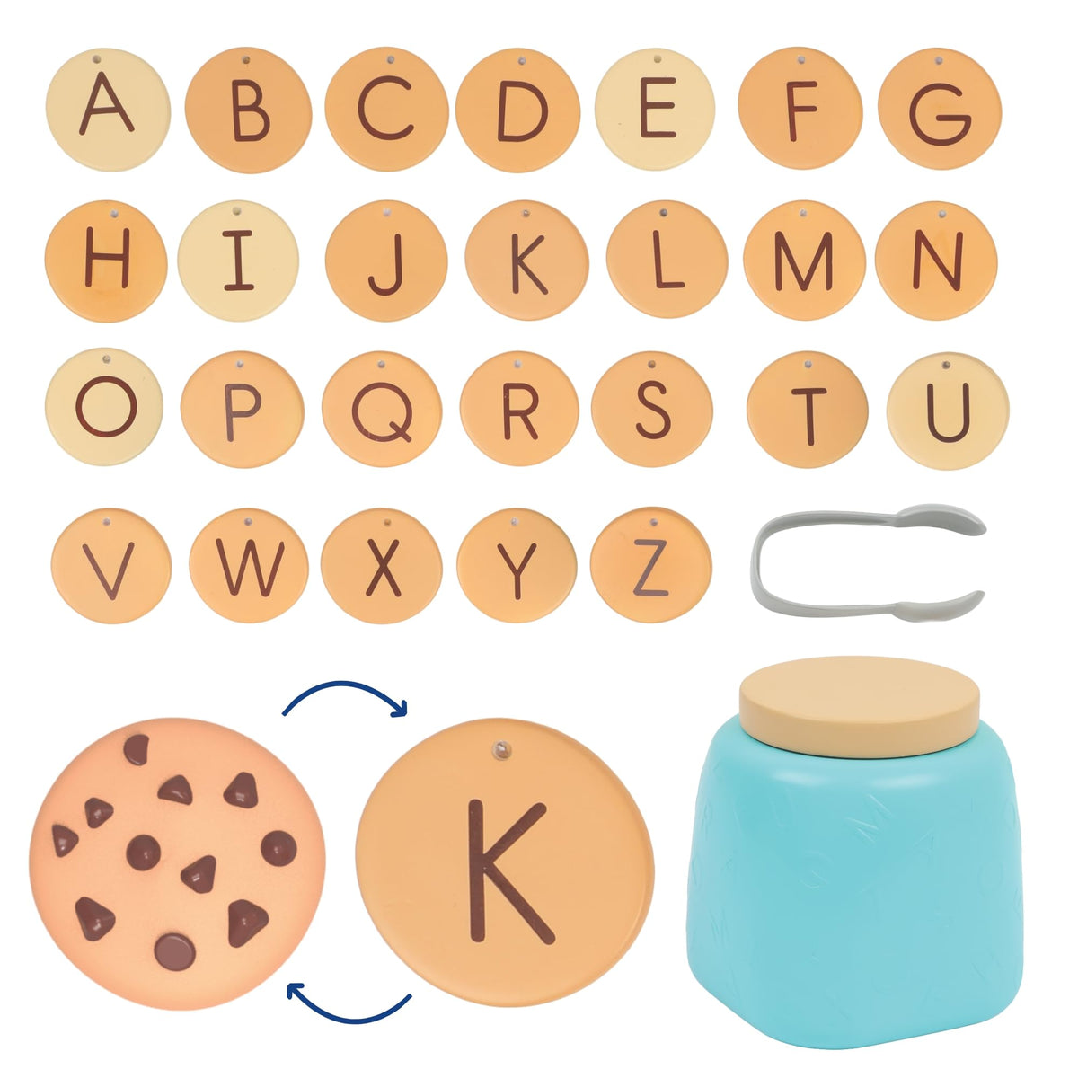 Learning Resources Alphabet Cookie Jar with 26 letter cookies for early literacy practice.