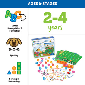 Learning Resources Alphabet Garden letters help spell simple words and build language skills.