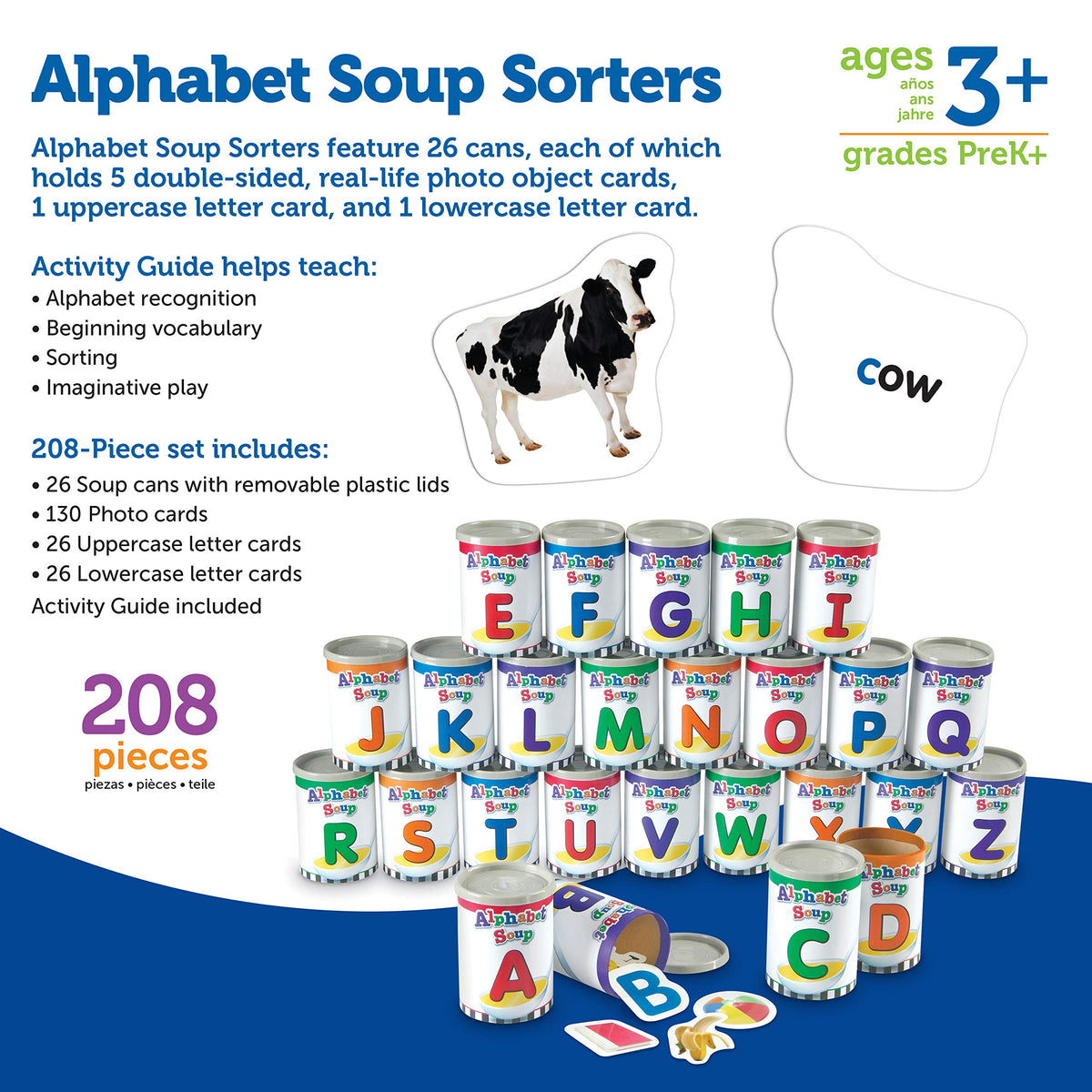 Learning Resources Alphabet Soup Sorters die-cut photo cards for vivid visuals