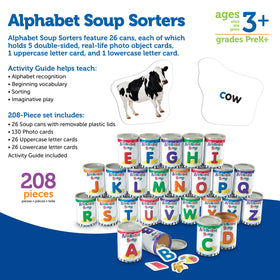 Learning Resources Alphabet Soup Sorters die-cut photo cards for vivid visuals