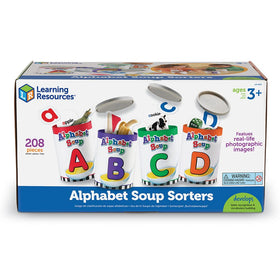 Learning Resources Alphabet Soup Sorters storage box for organized learning setup