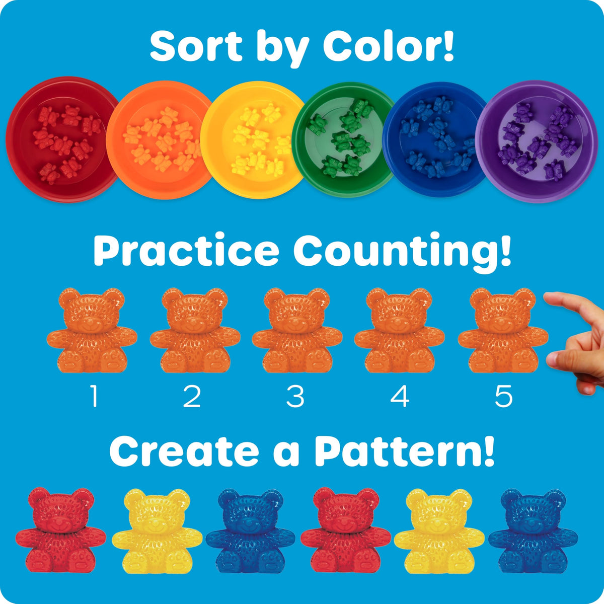 Learning Resources Baby Bear Sorting Set — Color Sorting & Counting To ...